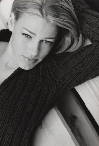 Black cardigan blonde