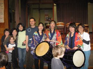 Taiko players at Oshogatsu